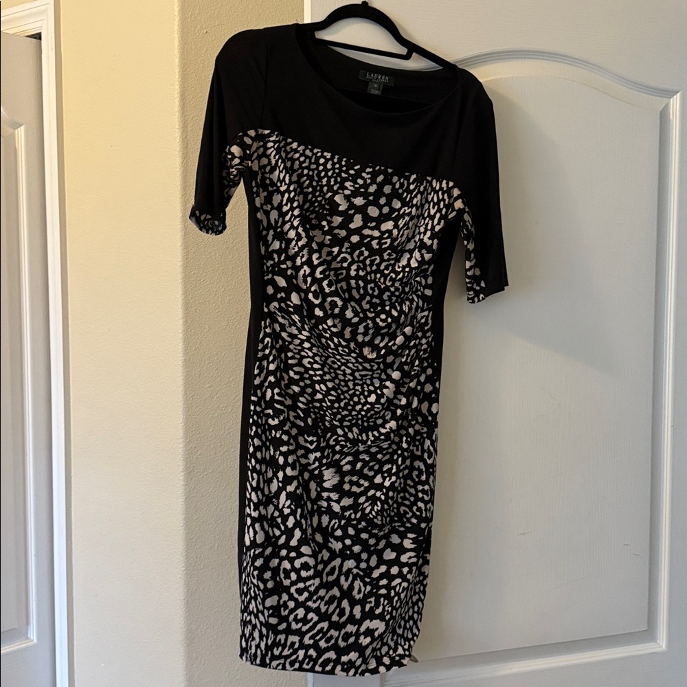 Lauren Ralph Lauren Black and White Patterned Dress